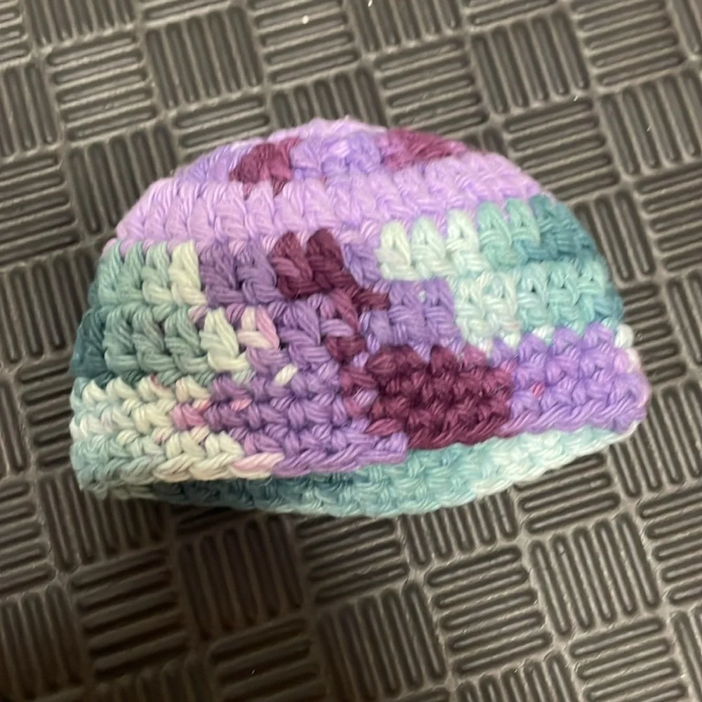 matching crochet hats one for child and other for their doll